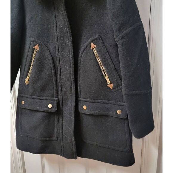 J.Crew Wool Blend Chateau Parka Hooded Coat 2 - Picture 4 of 12